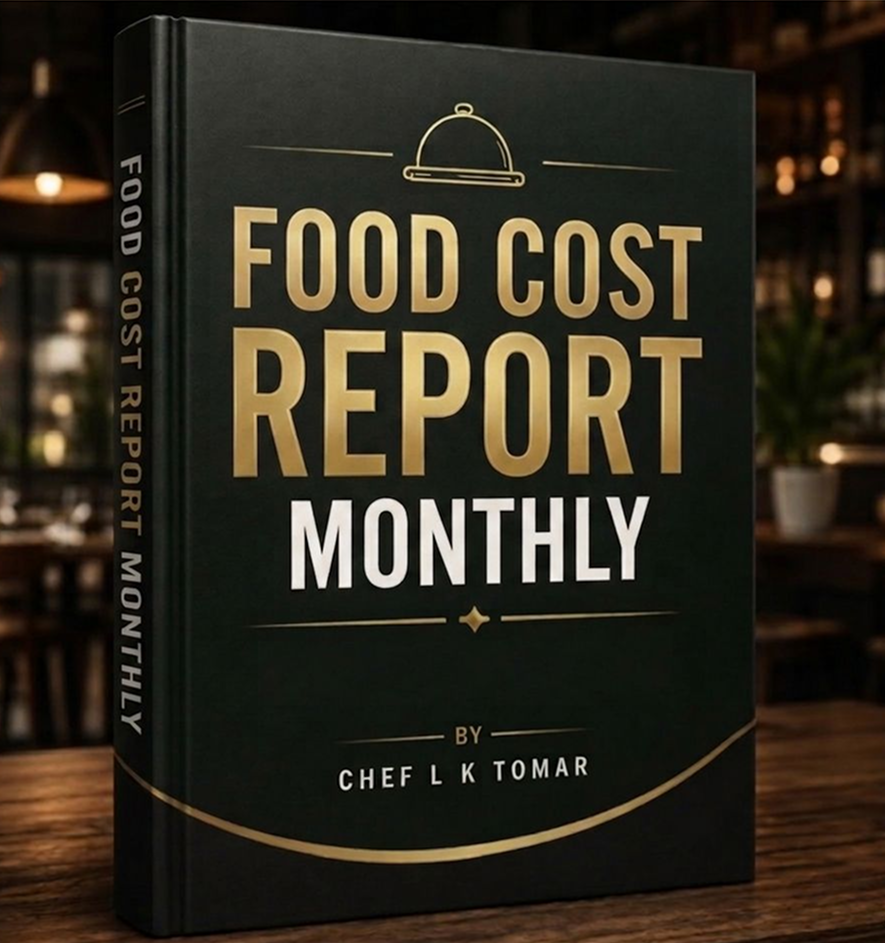 MONTHLY FOOD COST REPORT BY CHEF L K TOMAR